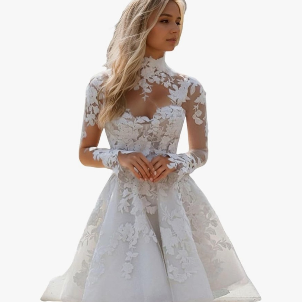 Elegant White Floral Lace Dress